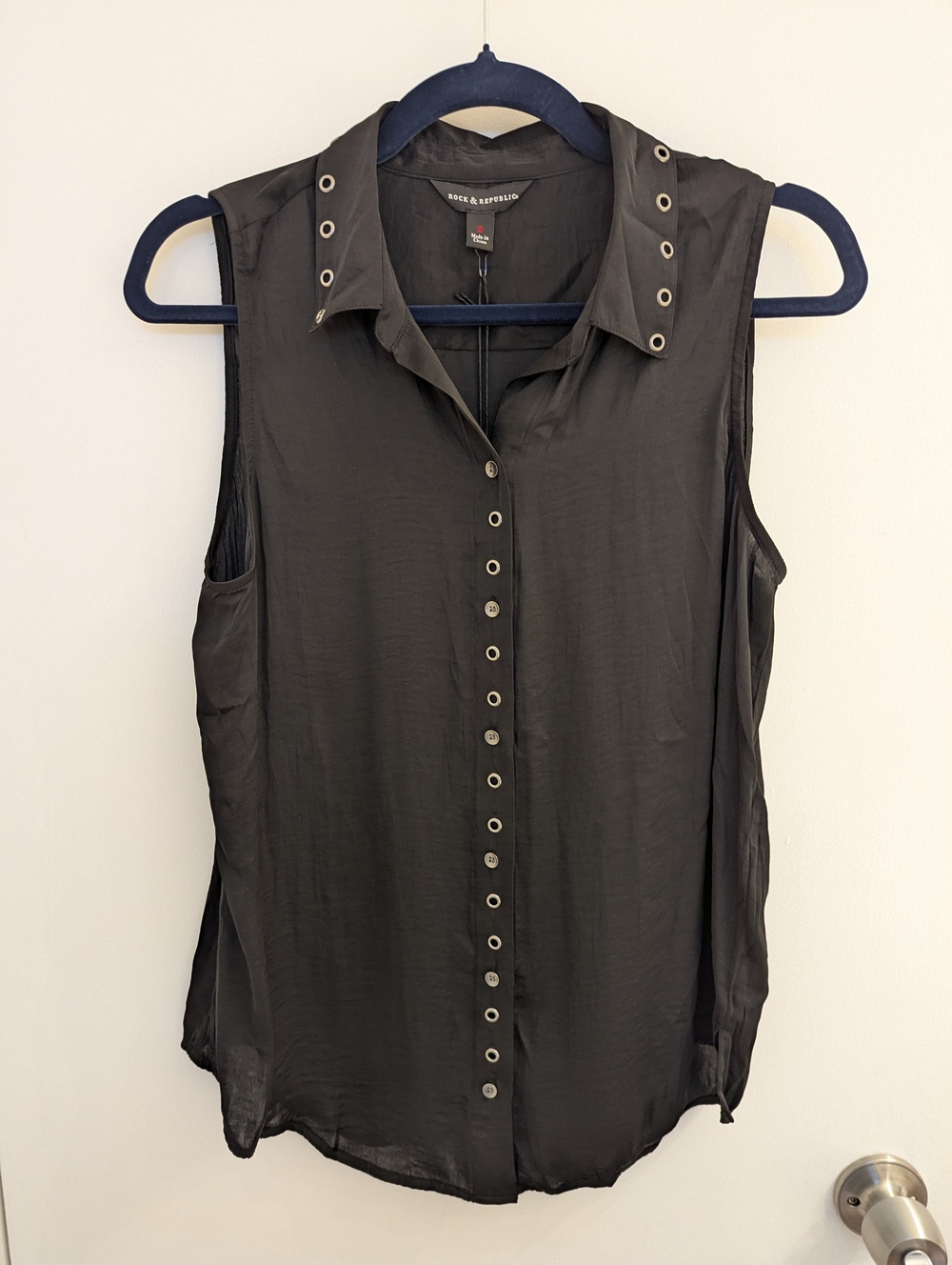 Rock & Republic Black Sleeveless Blouse Women's Size Small